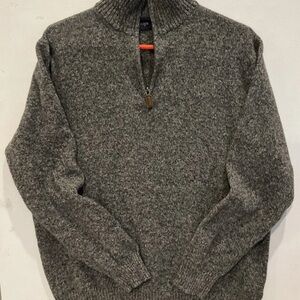J.Crew XXL Lambs Wool Half Zip Pullover Warm Winter Sweater Soft Charcoal Gray